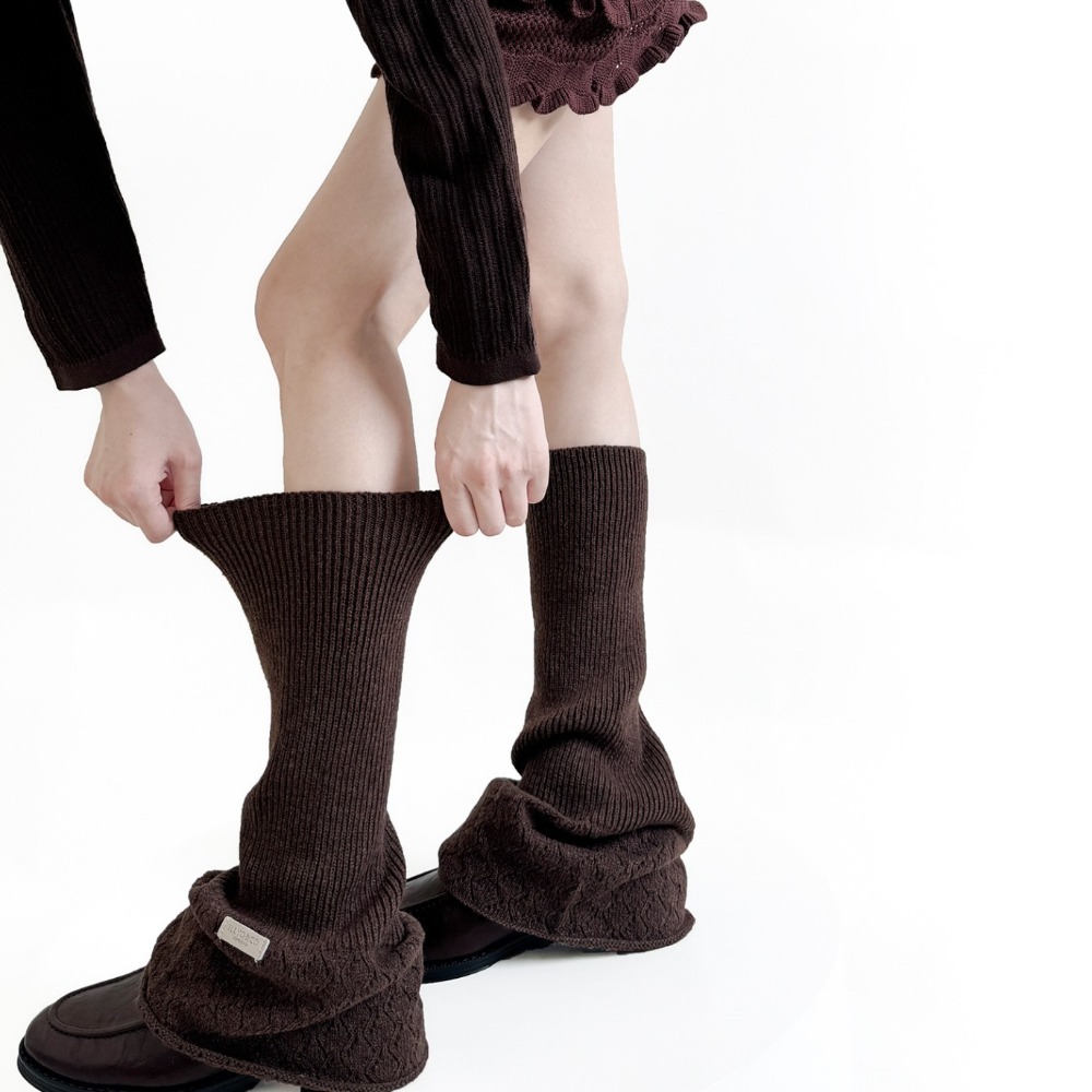Boot Sock Slouchy - Meias de Lã Vazadas Estilo Retrô